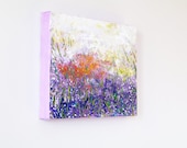 Acrylic abstract painting on canvas. Modern Landscape Nature Purple Lilac Pastel original art. Hand painted Home decor 12x16 - AstaArtwork