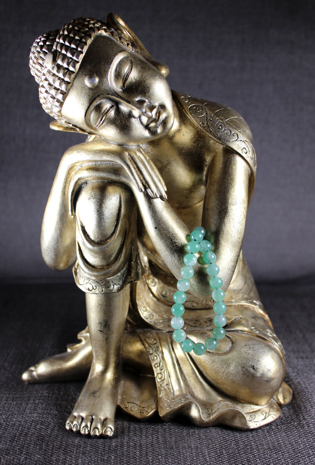 Green Jade Wrist Mala (Adjustable) by Aloha Shakti