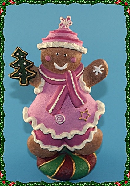 Holiday Decoration Resin Gingerbread Figurine Gingerbread Girl