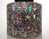 Diamond Geometry 2.0 - Butterflies, Moons, and More - Holographic Silver Glitter Nail Polish - Full Size - ChaosAndCrocodiles