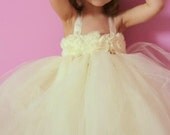 Ivory Flower Girl Tutu Dress, 2T-4T, Perfect for Birthday, Wedding and Formal, Pageant, Photo Shoot, Birthday Party