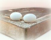 White Cufflinks - Mens White Opal Cufflinks - DesignedByAudrey