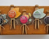 Vintage Inspired Clothespin and Soda Pop Bottle Top Boutonnieres and Corsages