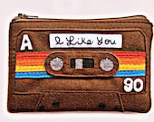 Zip Pouch Clutch Cassette Tape Coin Purse Mix Tape Wallet Phone Case