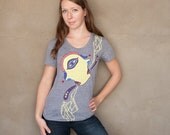 Hey-Ho - Ladies T-shirt - hand printed t shirt - unique silk screened women's shirt