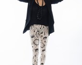 Handmade Leggings - "Magical sky" print - soft organic cotton bamboo blend jersey