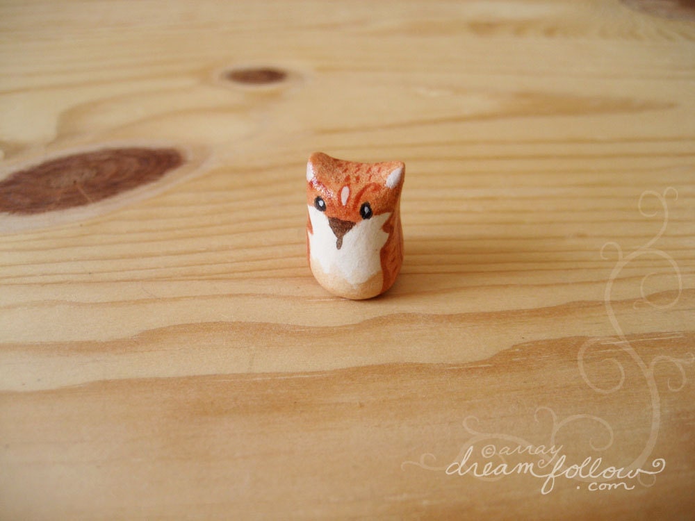 Tiny orange fox mini figure