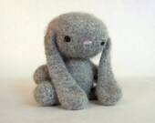 Felted Wool Bunny Crochet Plush Toy Dove