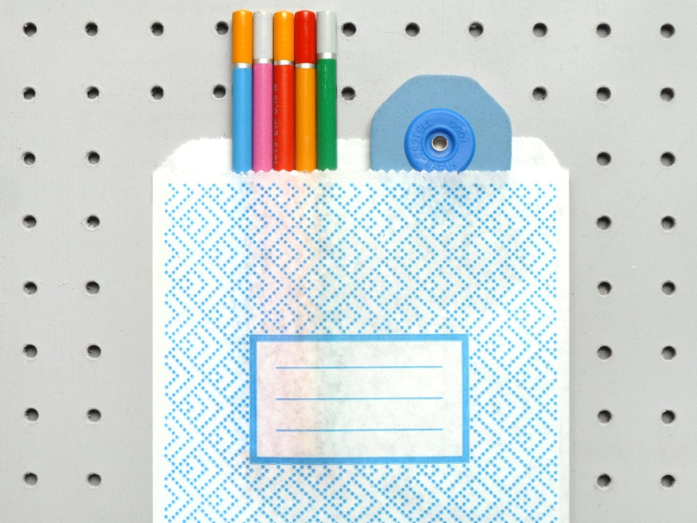 Envelope Security Pattern Paper Bags (x8)