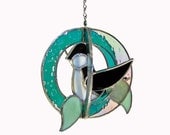 Chickadee Bird Stained Glass Suncatcher
