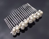 Classic Pearl Bridal Comb - Swarovski Pearls & Crystals, Wedding Hair Jewelry, Vintage Wedding Bridal Hair Accessories, JOY