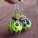 Lime Green flame enamelled earrings