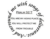 Surround Me With Songs of Deliverance unmounted rubber stamp No.16