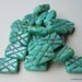 NEW - Opaque Turquoise Picasso Czech Glass Bead Rectangle 13x9mm - 10 pack