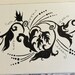 Art Nouveau Art Deco Black Ivory Hand Drawn Original Art Card Floral Vine