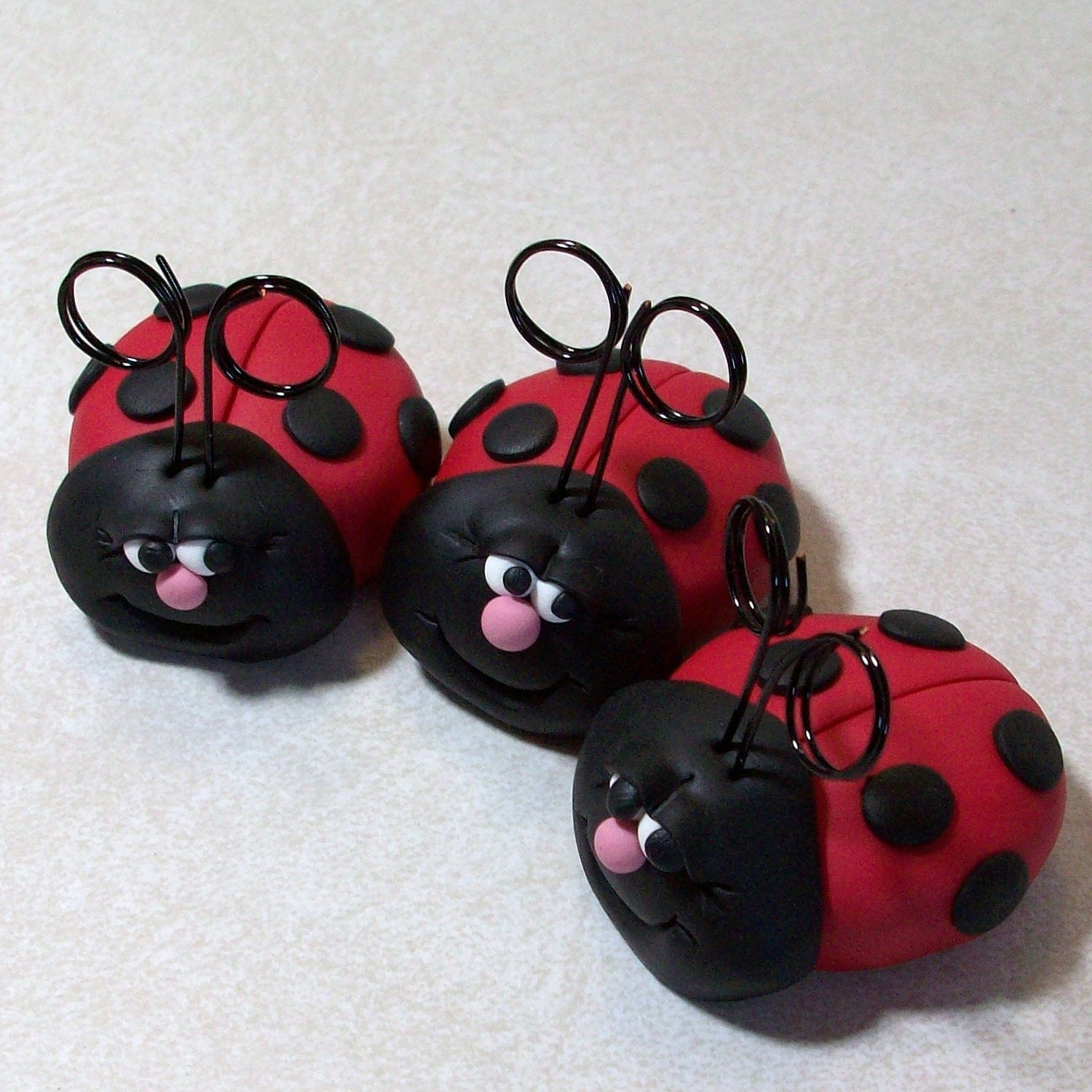 Lady bug balloon weights and photo/note holders set of 3