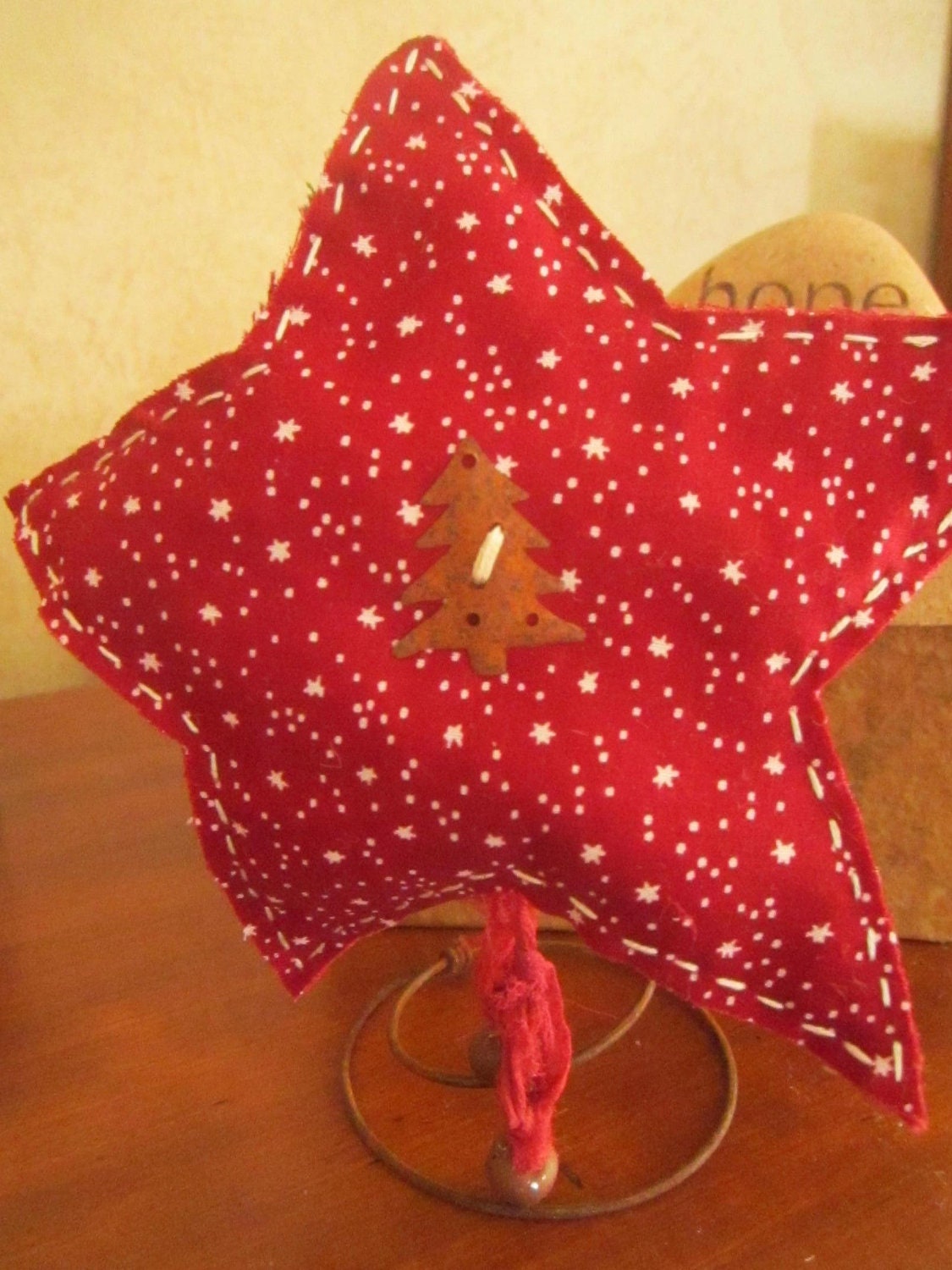 Primitive Christmas Tree Topper / Nodder / Ornament