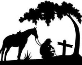 Kneeling Cowboy Cross Stitch Pattern PDF