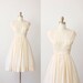 Cream Ruched Full Skirt Wedding Dress