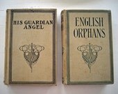2 Antique Books Historic Novels Shabby Distressed Tattered Vintage Home Decor