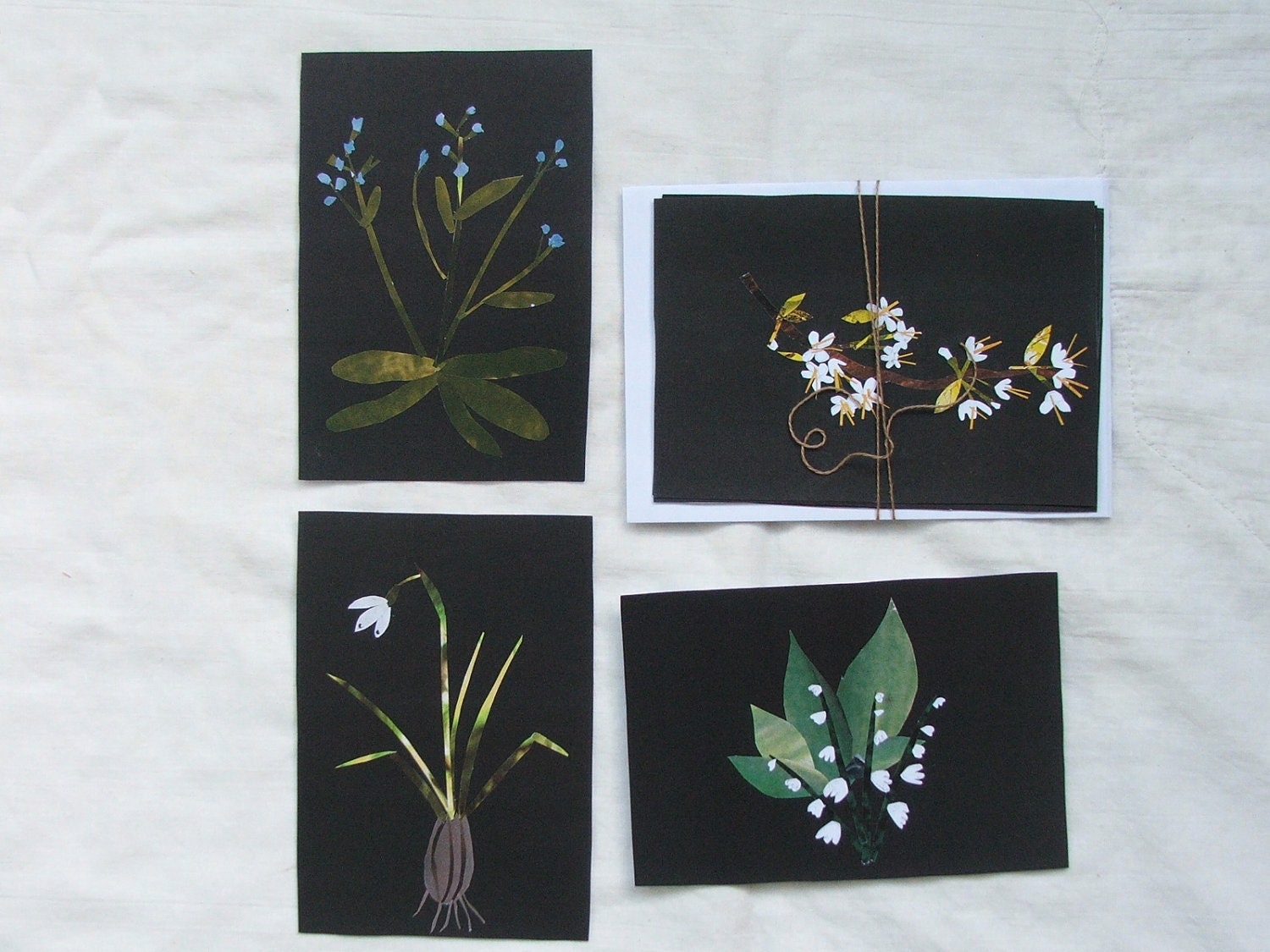 paper garden postcard set- spring