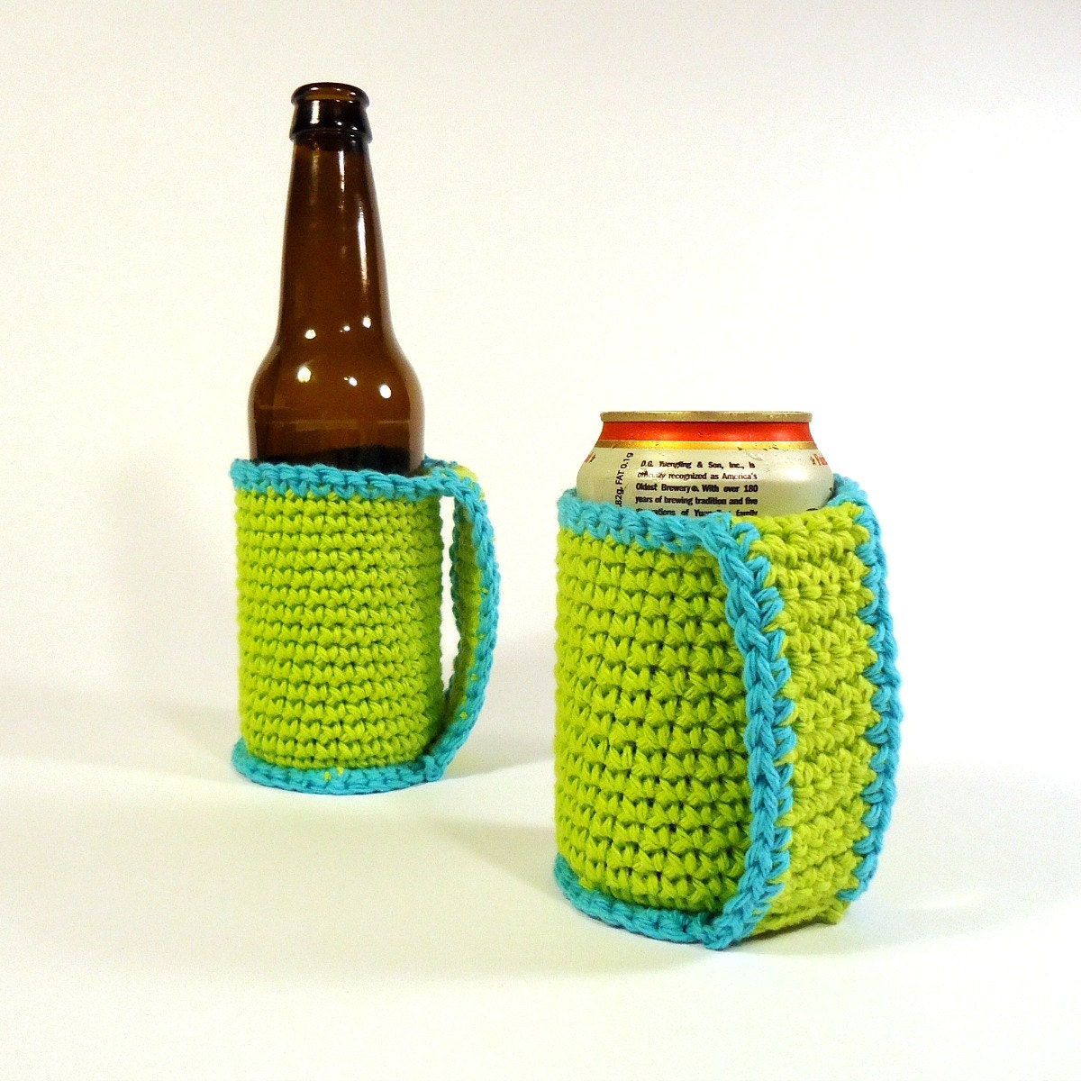 Items similar to Coozie Koozie Cozy Crochet Cotton Butterfingers Gift on Etsy