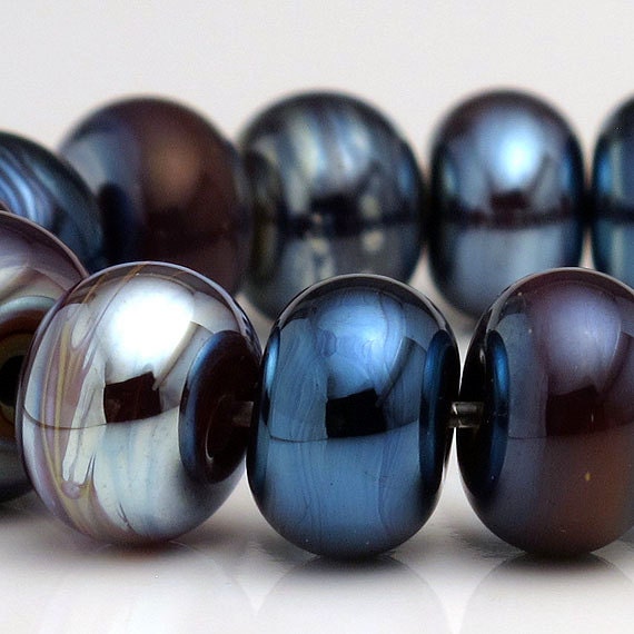 SALE - Handmade Lampwork Beads Metallic Terra Spacers Destash (19) SRA