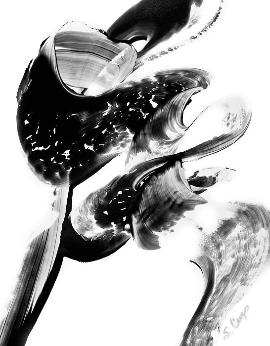 Black and White Painting BW Abstract Art Artwork High Contrast Depth Black Magic 274 Minimalism Minimalist Modern Contemporary Cummings