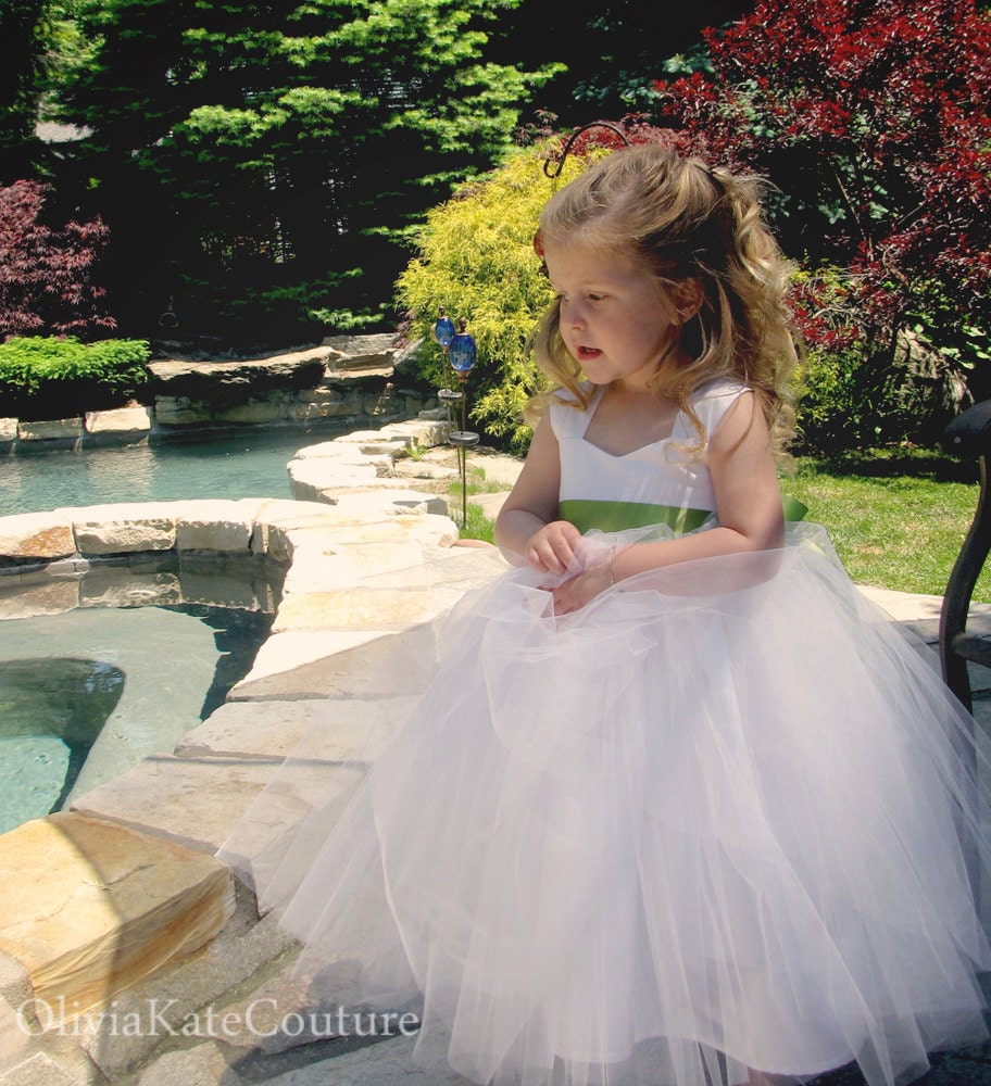 Flower Girl Dress White Cotton