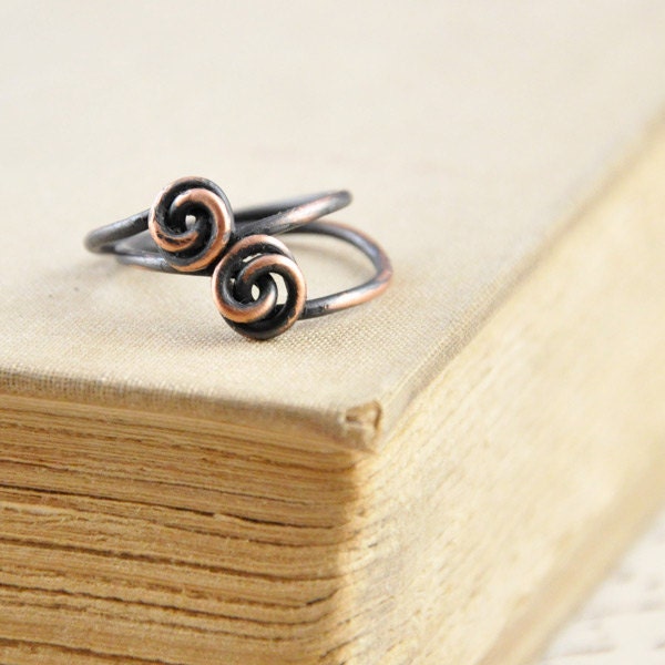 Love Knot Copper Ring / Valentine Gift / Simplistic Style / Vintage Modern Style
