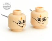 Harry Potter Head Stud Earrings :) made with LEGO bricks