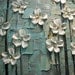 ORIGINAL Large Abstract Contemporary Textured White Daisy Flowers Landscape Painting Modern Palette Knife by Susanna Ready to Hang 48x24