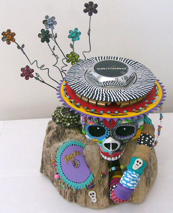 RESERVED Celebrate Rejoice And Remember recycled found object mixed media