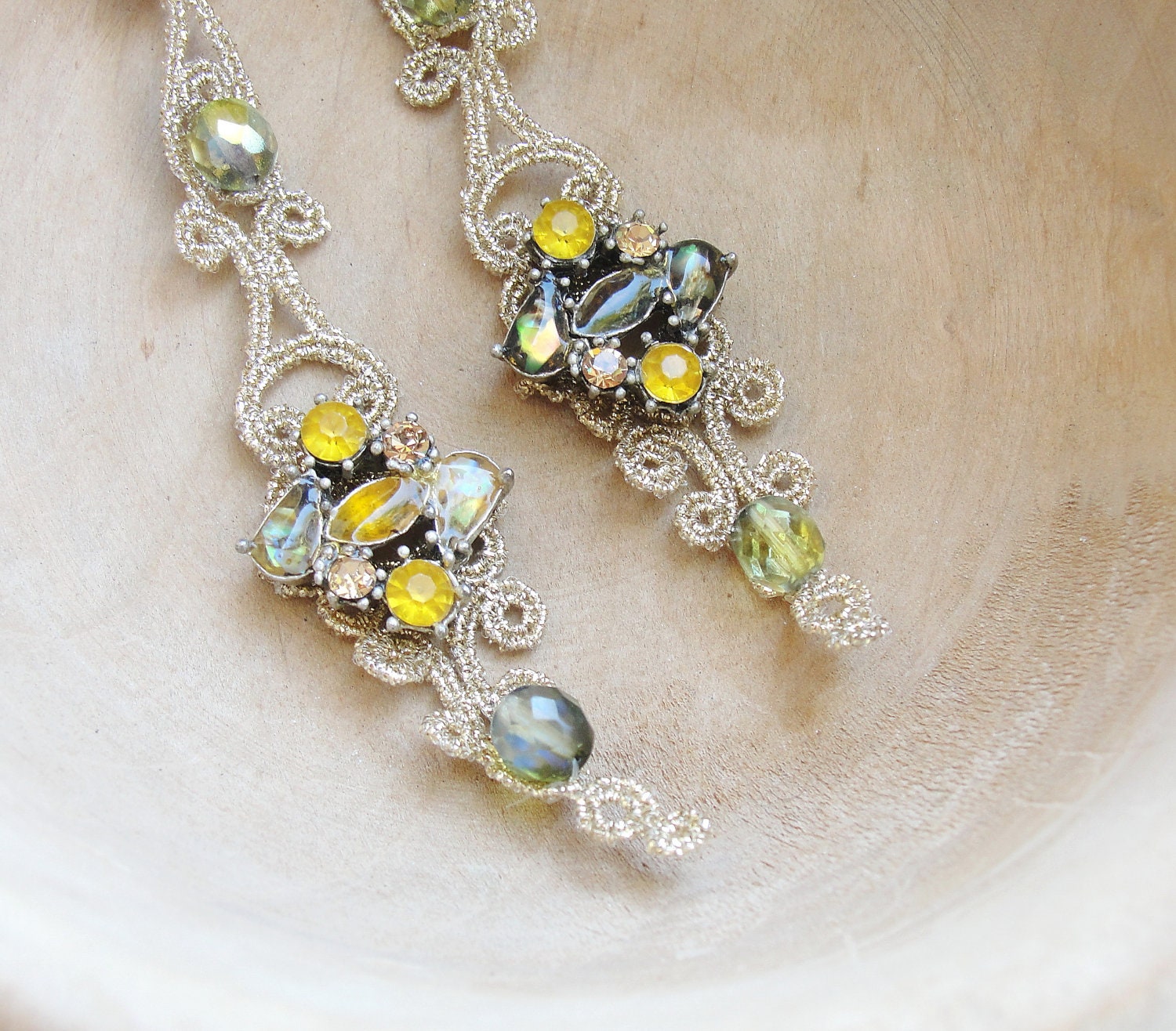 Like a Dream - Lace and Crystal Earrings