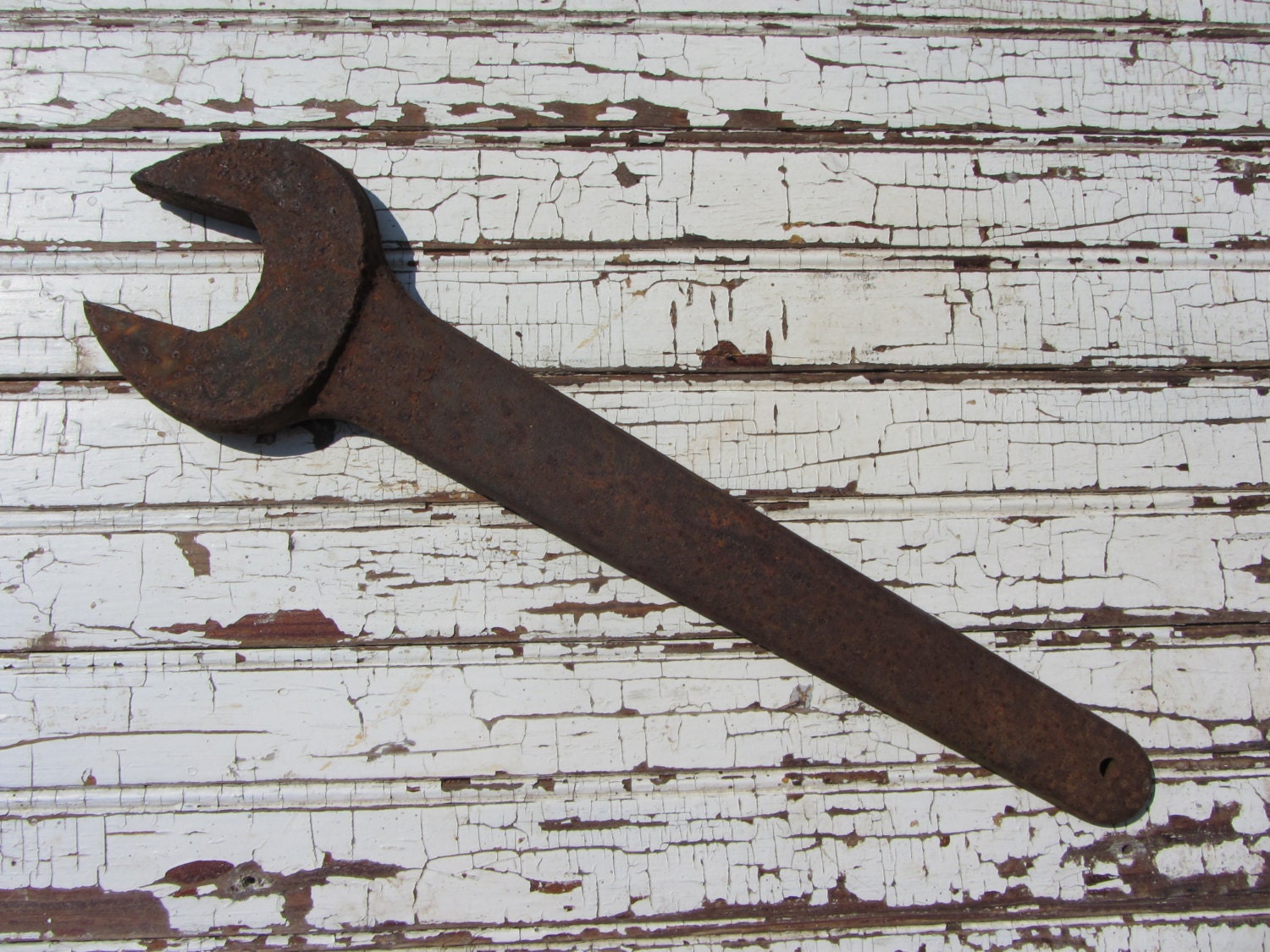 Antique Large Wrench Farm Tool Rusty In By Madampickay