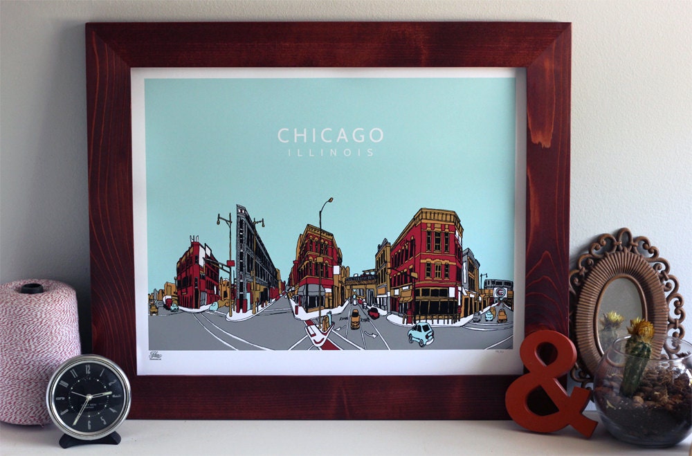 Chicago Silkscreen Limited Edition Art Print - 20x16 hand screenprinted by Hero Design Studio