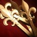 Set of 4 Gold Fleur De Lis Metal Curtain Tie Backs