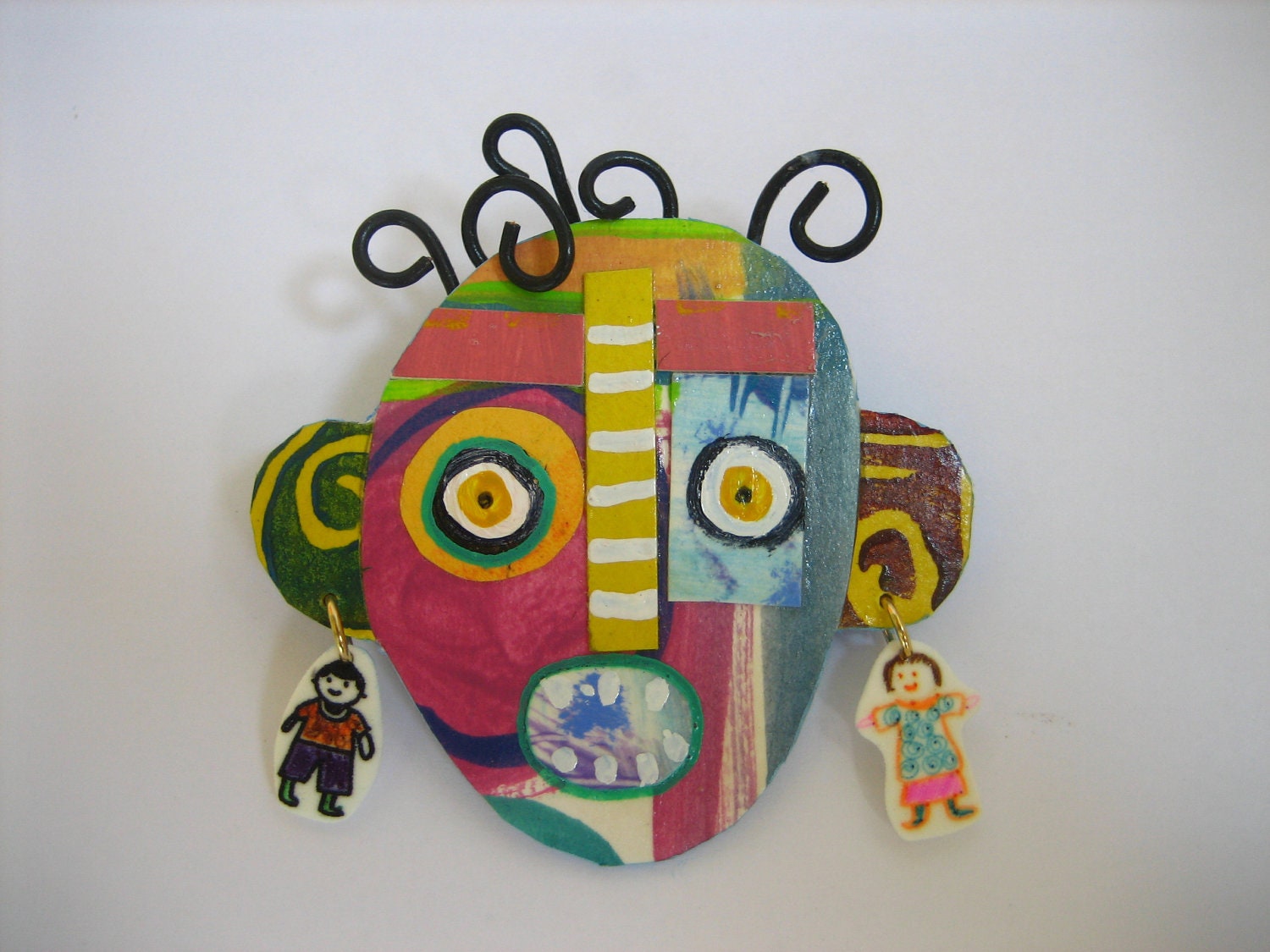 Colorful native face Brooch