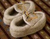 Unisex Childs Hand Knit Felted Wool Moccasins
