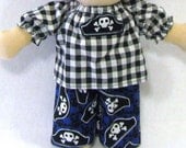 10 inch waldorf pirate applique shirt and pirate hat pants