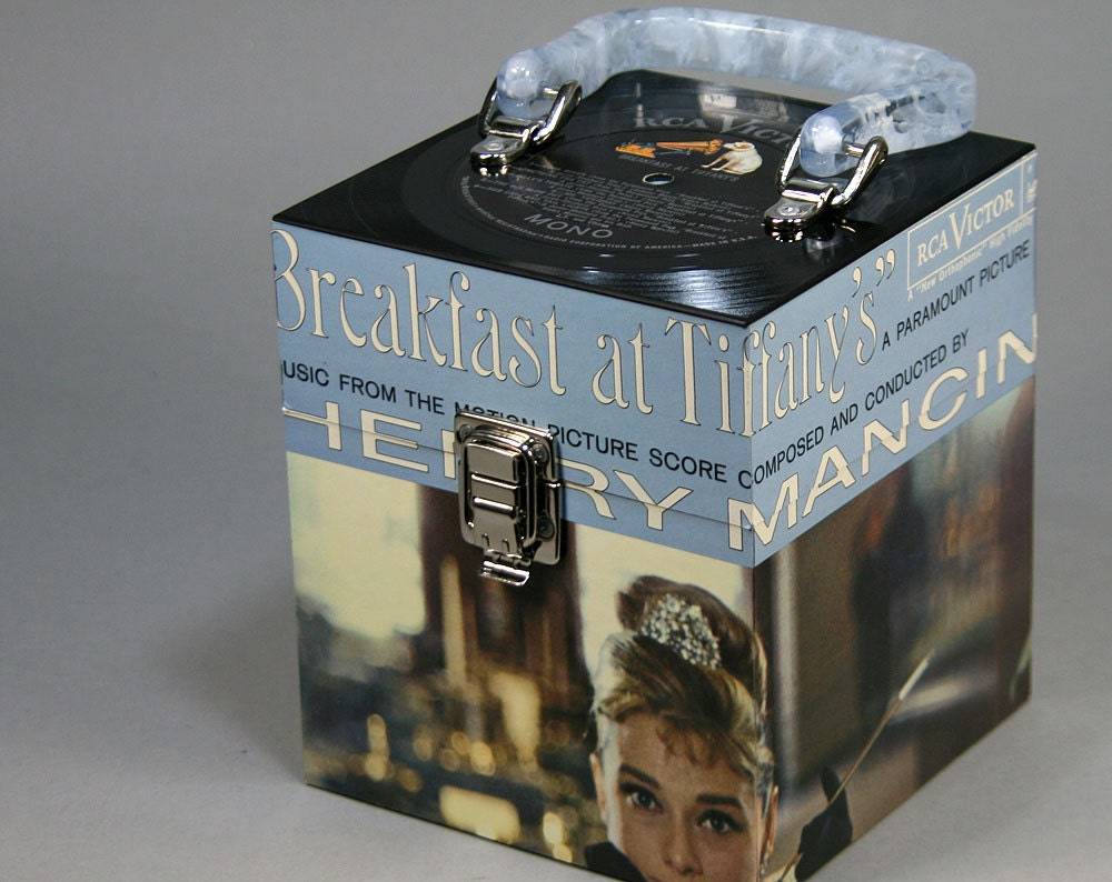 Breakfast At Tiffany's Soundtrack CD Case or Keepsake Box Handmade from Recycled Record