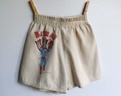 Vintage 1960s Batman shorts, khaki with 1966 Batman