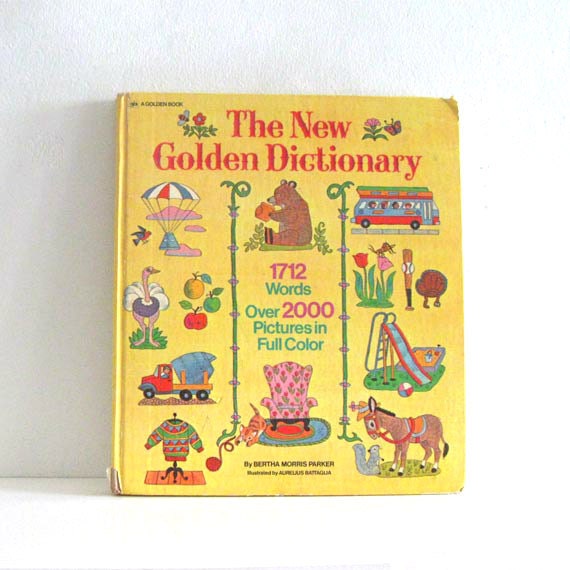 Vintage Childrens Book New Golden Dictionary by ModandMint on Etsy