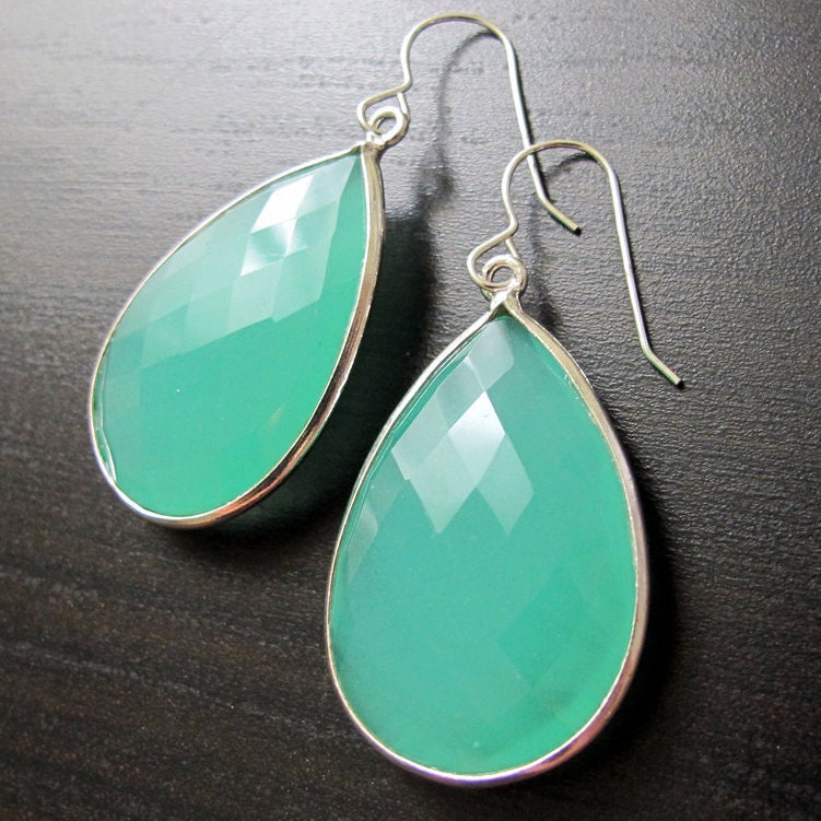 Chalcedony Seafoam Drop Earrings