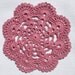 New Handmade Crocheted "Eight Shells" Coaster/Doily in Dusty Rose