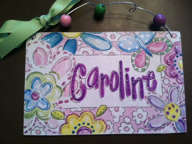 Hand personalized Sara pottery barn room name sign