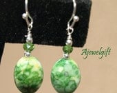 Marbled Green Earrings 12087