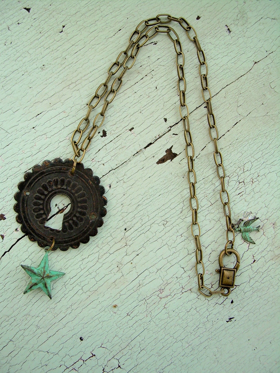 Necklace - Repurposed Vintage Lone Star