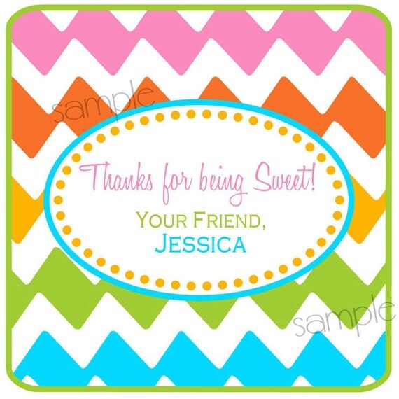 Chevron Stickers, Rainbow, gift labels, gift stickers, Favor Stickers, Birthday, Shower, Baby, Labels, Set of 20 Matte Stickers Il_570xn