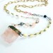 Pink Rose Quartz Necklace, Soldered Pink Crystal, Vintage Bead Chain Necklace, Gypsy Style Assemblage, Bohemian Necklace
